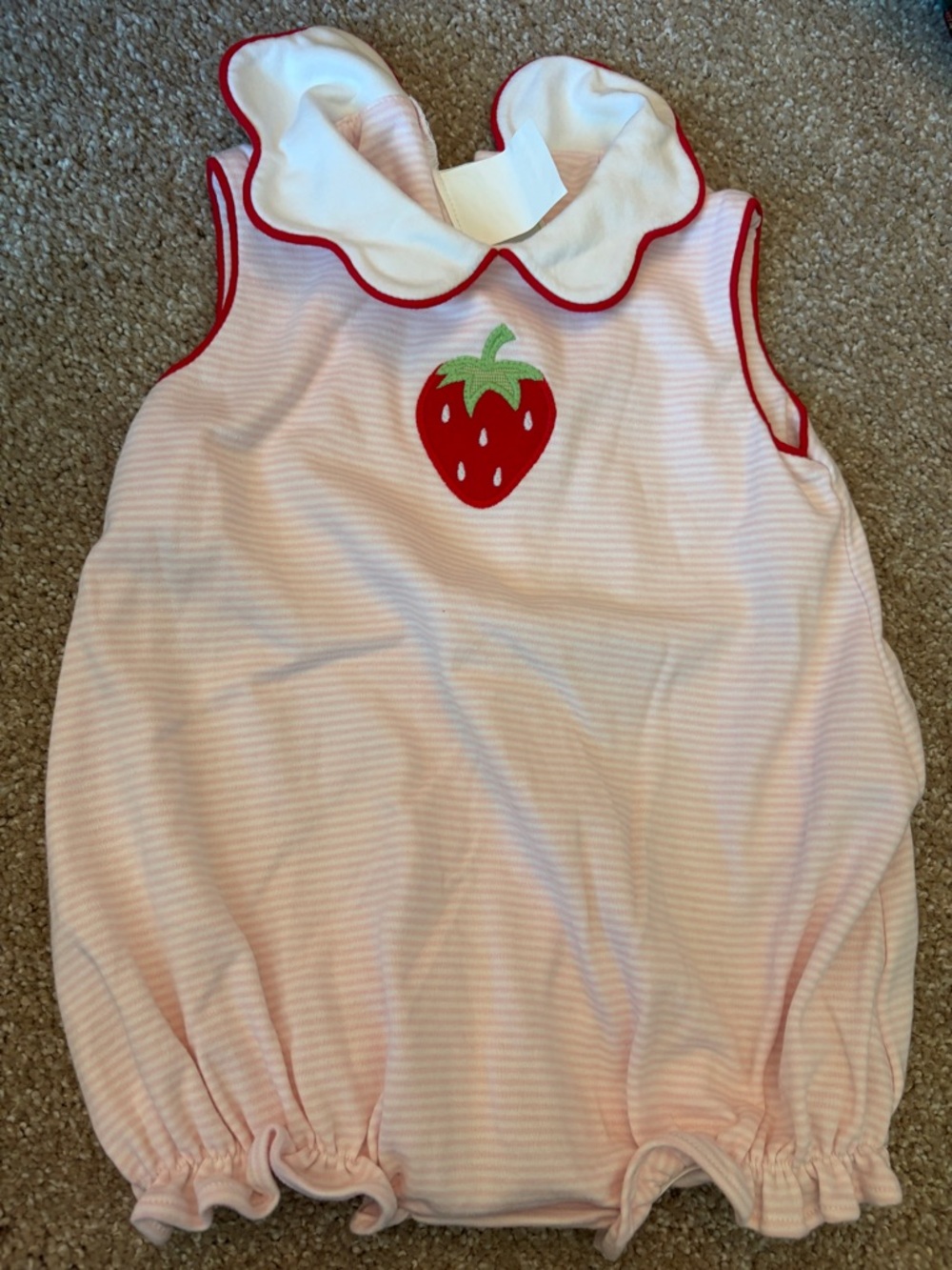 Pink Strawberry Applique Baby One-Piece Bodysuit